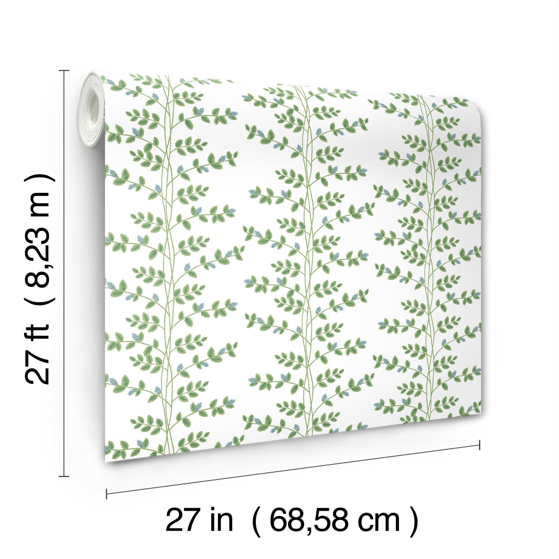 Rifle Paper Co Climbing Vine Wallpaper- White & Blue RF7425