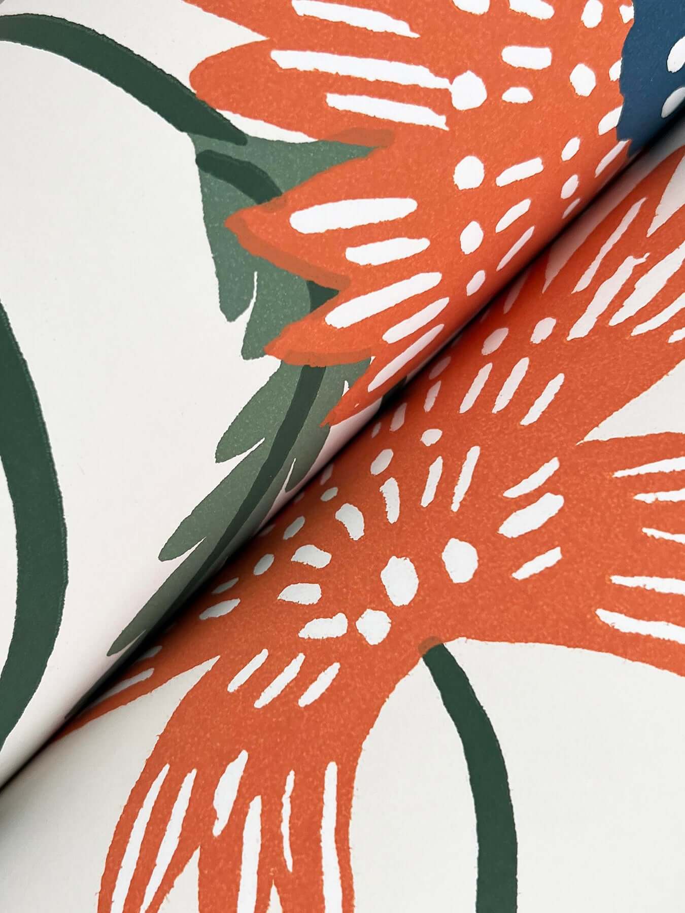 Rifle Paper Co Aster Wallpaper- Linen & Coral RF7433