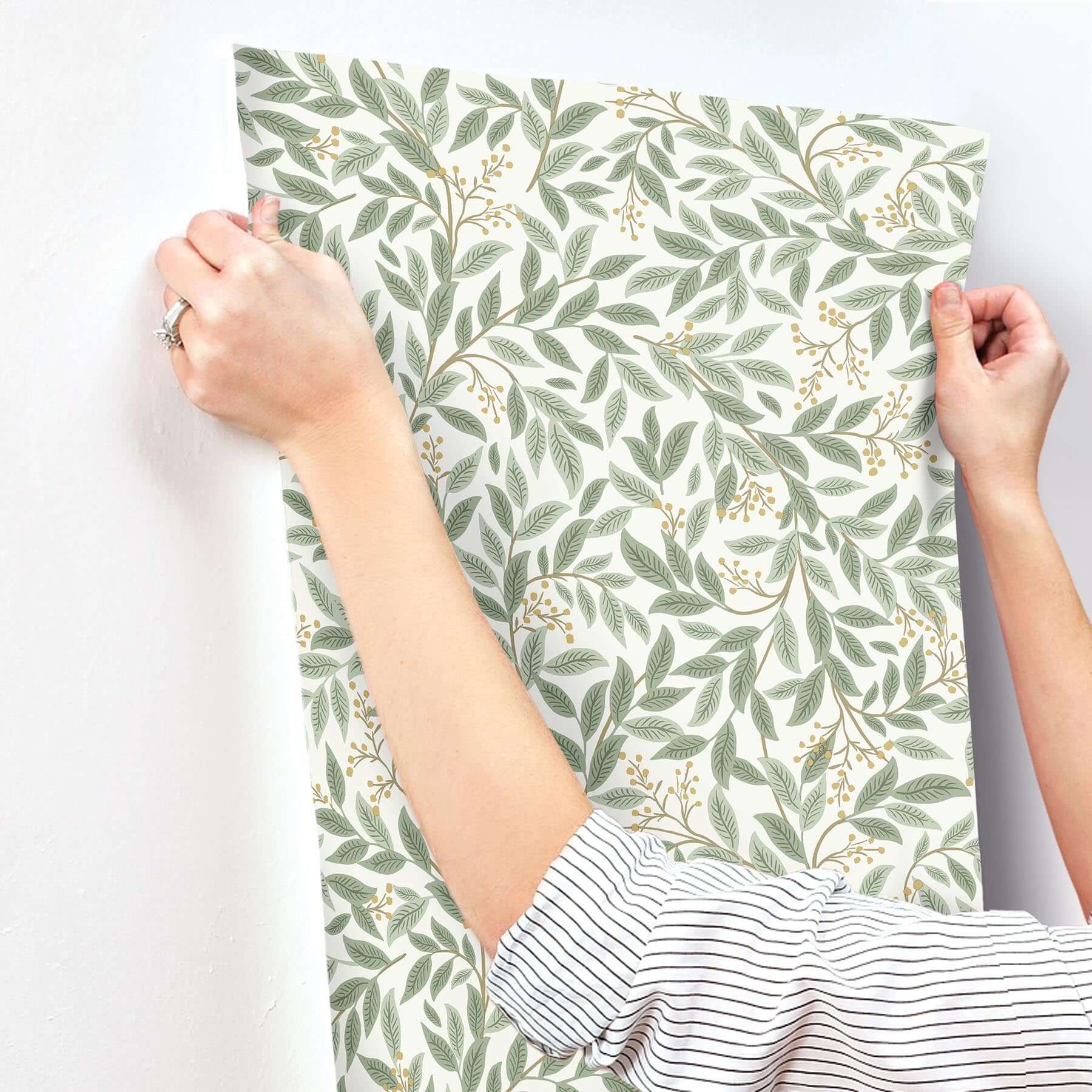 Rifle Paper Co Willowberry Wallpaper- Sage & White RF7465
