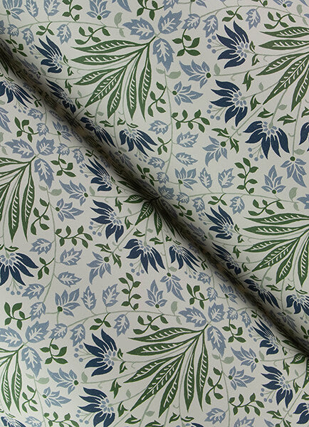 Woodbury Blue Floral Damask Wallpaper 4173-27632/FD27632