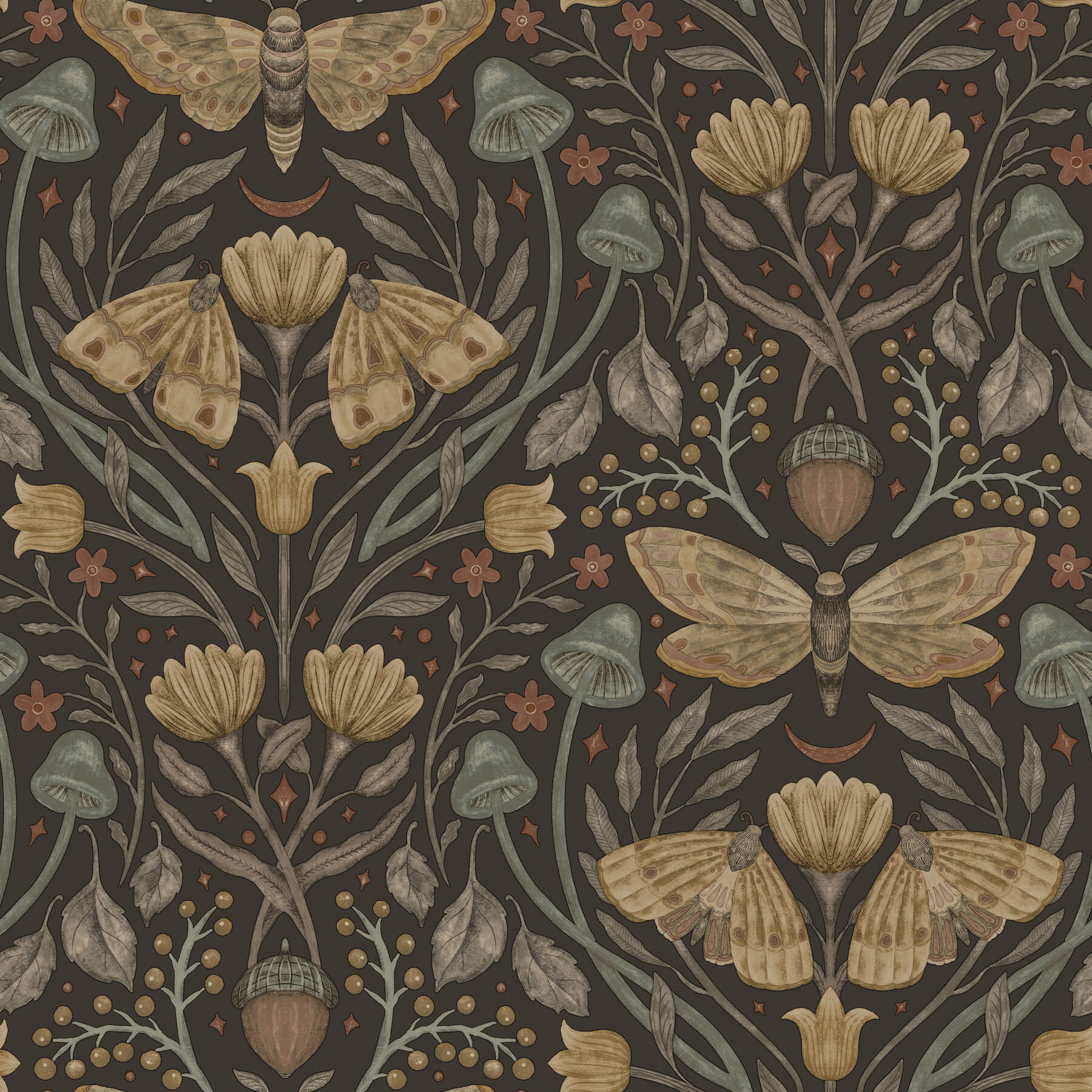 Mystic Moth Black Forest Magic Wallpaper YK83116/4169-83116