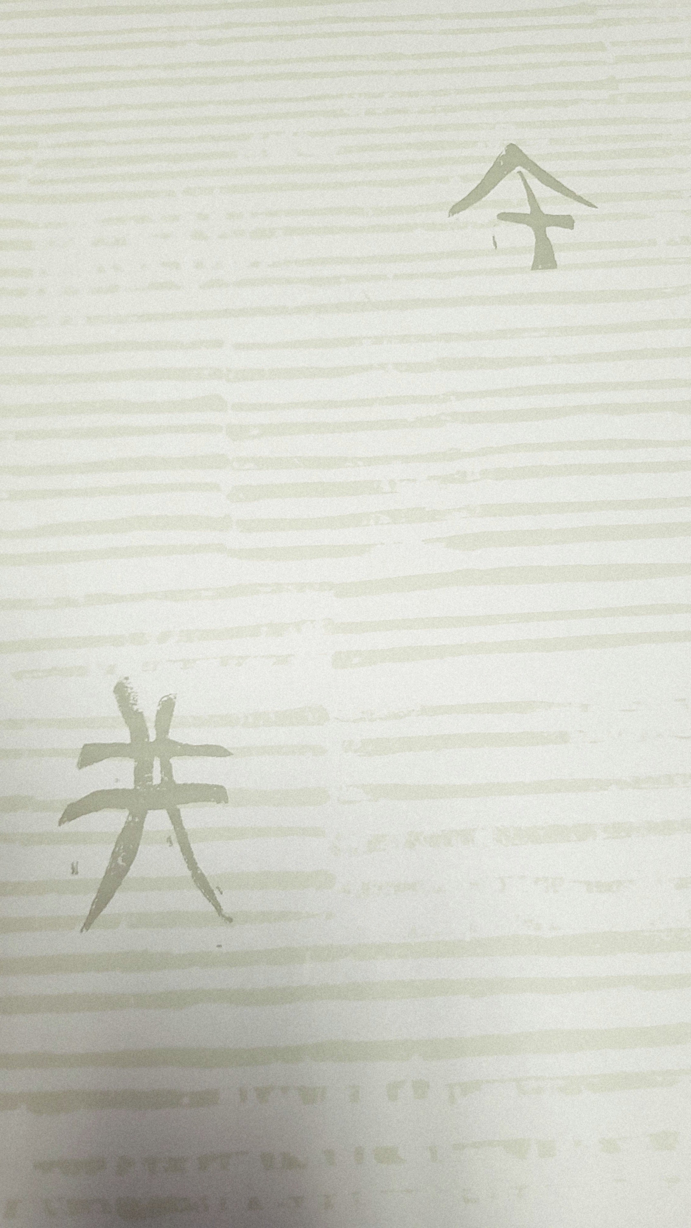 Hanzi Character Wallpaper Soft Green Asian Letter Design TT-600