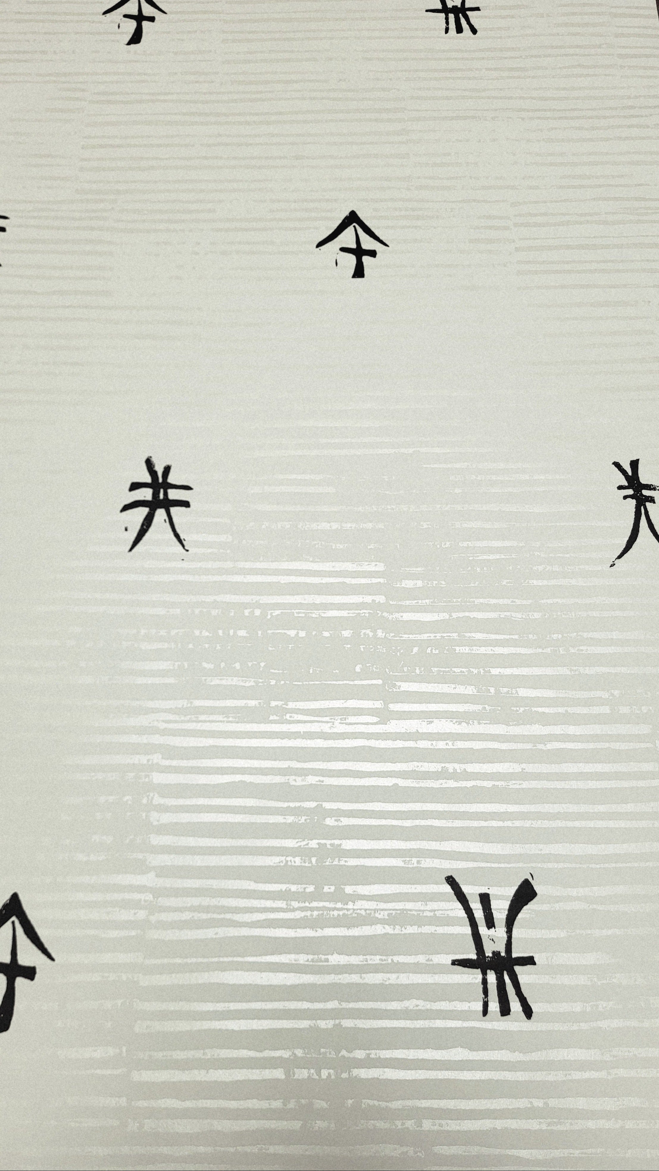 Hanzi Character Wallpaper – Black & White Asian Letter Design TT-597