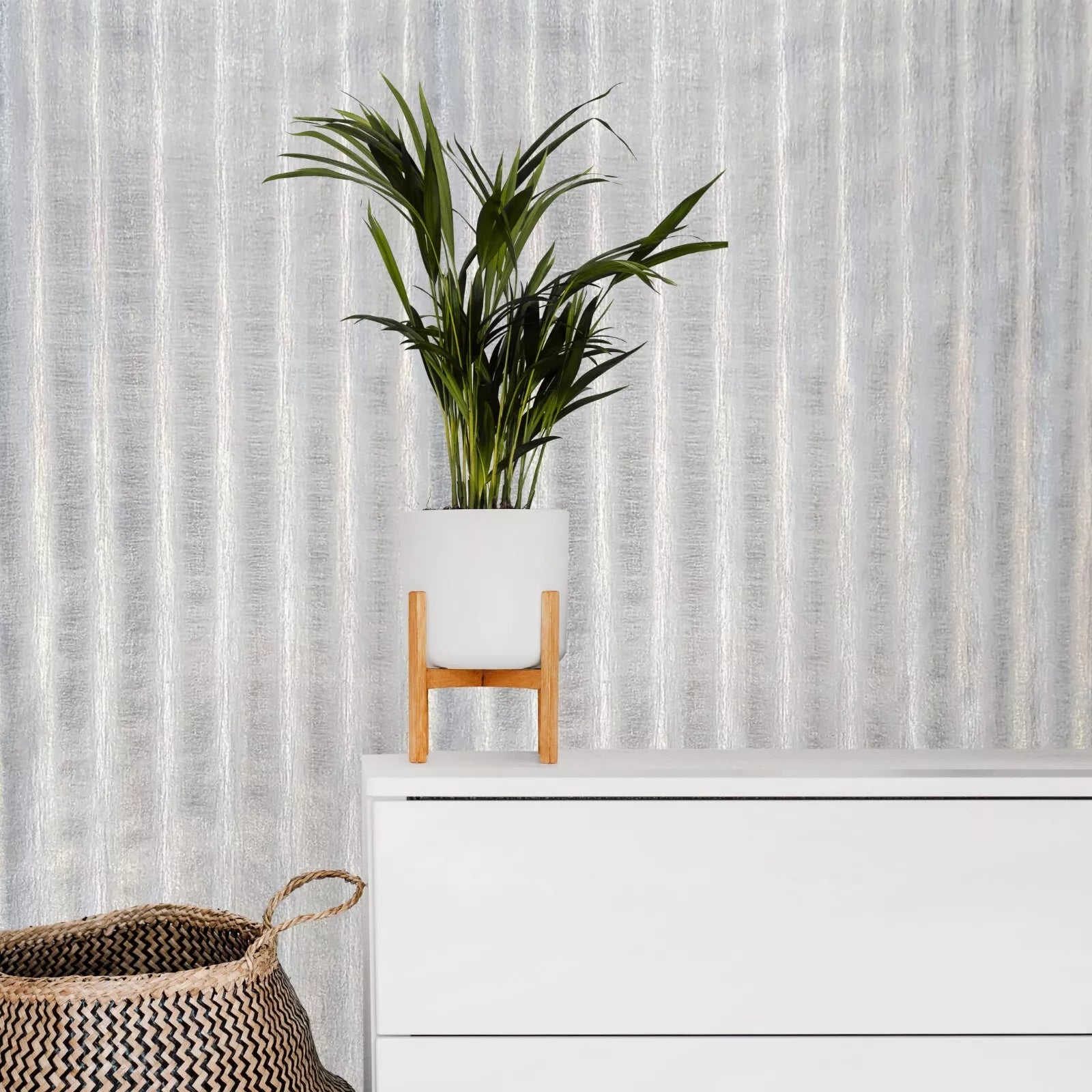 Reflective Translucent Ombre Striped Silver Metallic FL6621