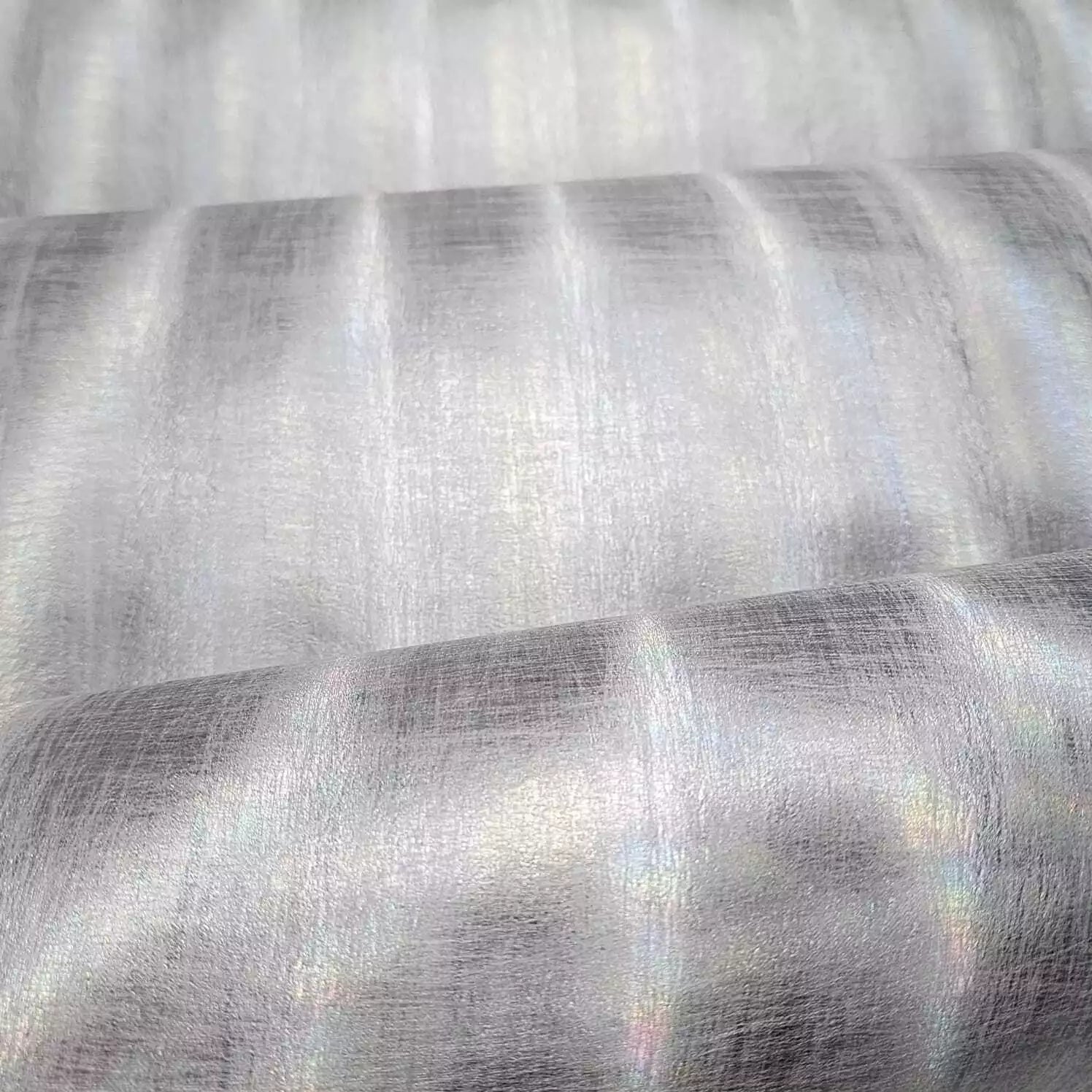 Reflective Translucent Ombre Striped Silver Metallic FL6621