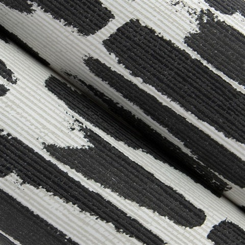 Myrtle Black Abstract Textured Abstract Stripe Wallpaper, 4120-26841 / FD2684