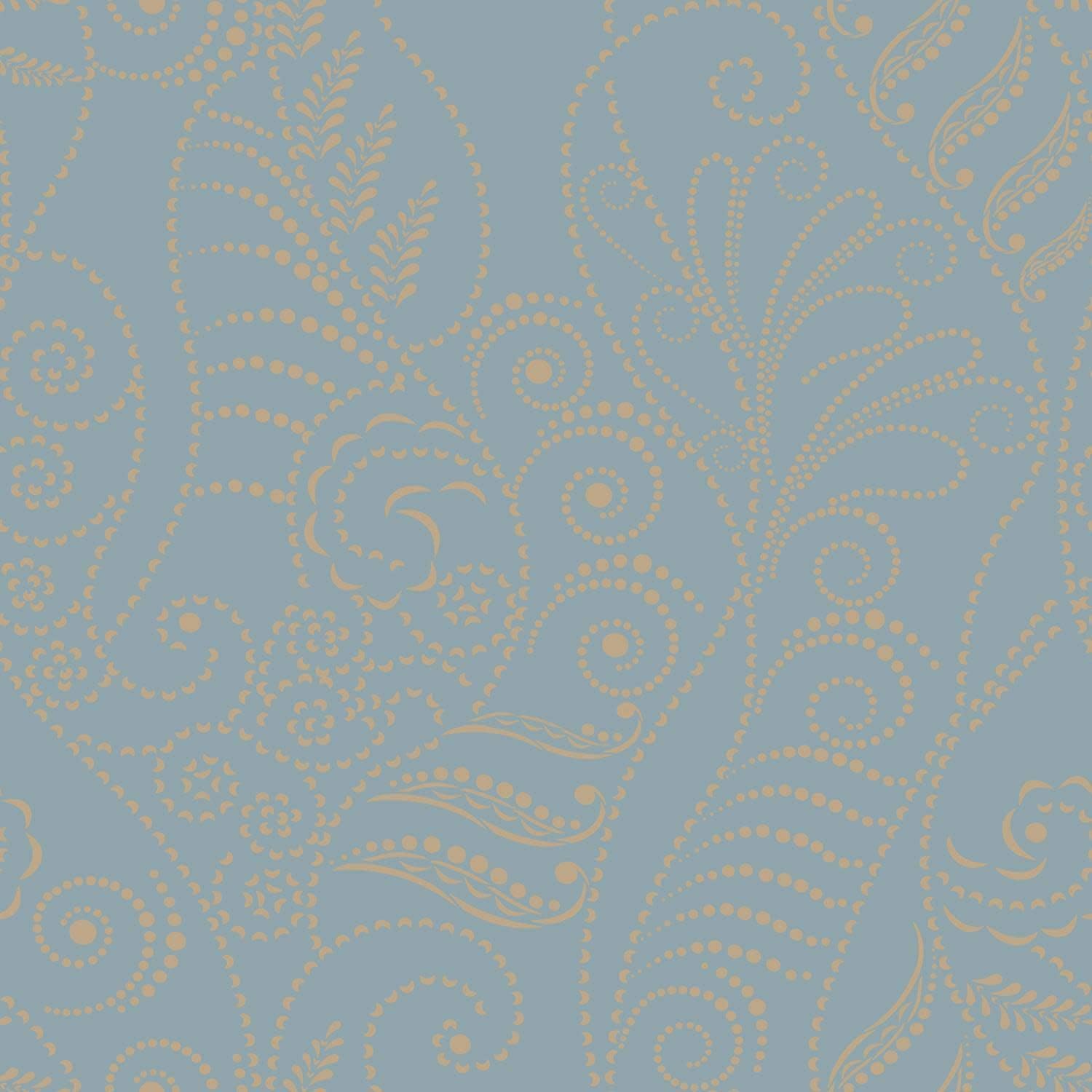 Candice Olson Modern Fern Gold On Blue CP1271