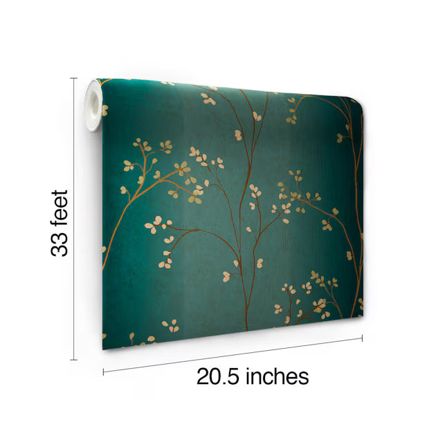 Vertical Leaf and Vine Ombre Stripe Wallpaper York -BR6224