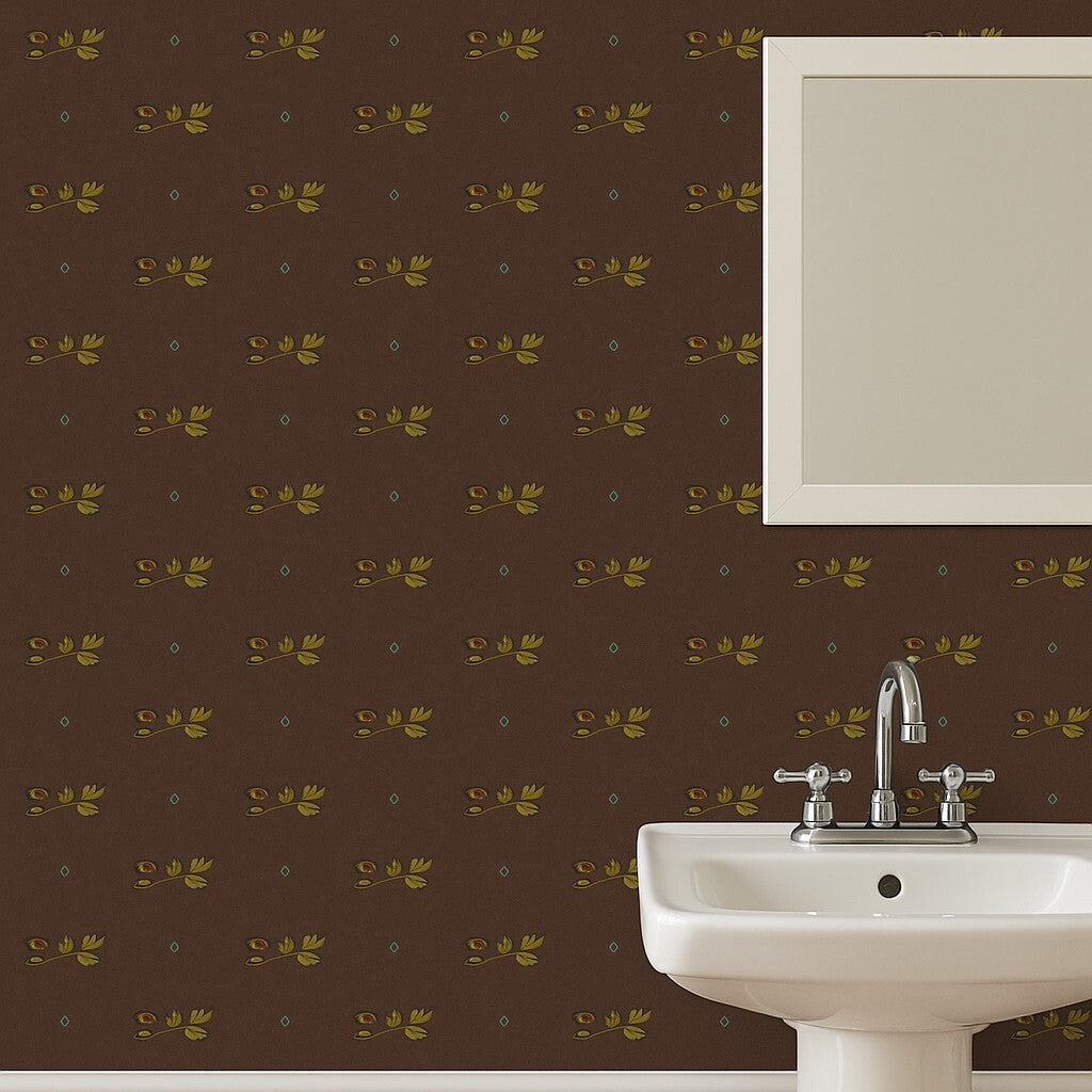 839-T-6049 Thibaut Bartram Brown Wallpaper T6049