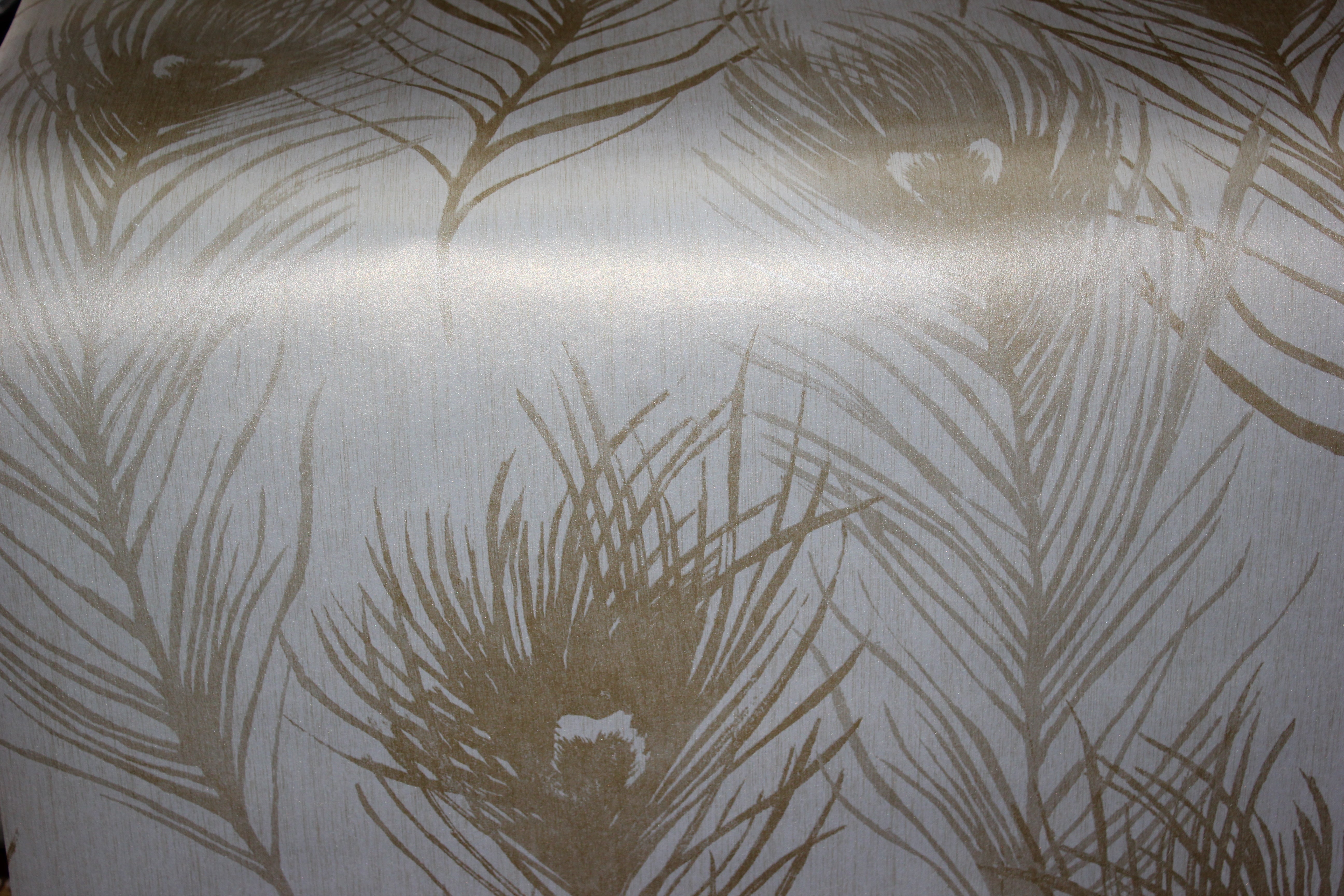 Carl Robinson Gold Peacock Feathers Wallpaper CR22505