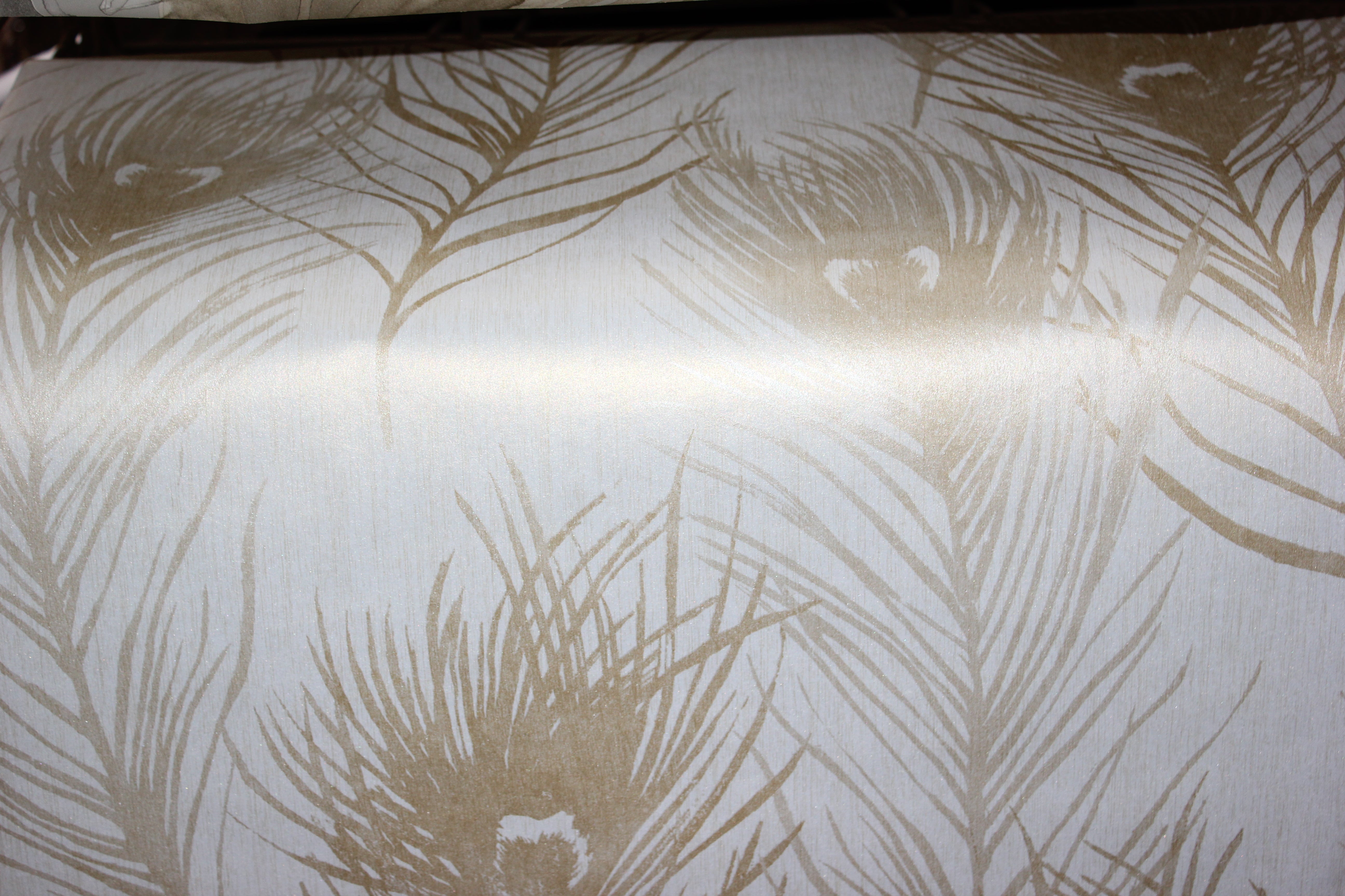 Carl Robinson Gold Peacock Feathers Wallpaper CR22505