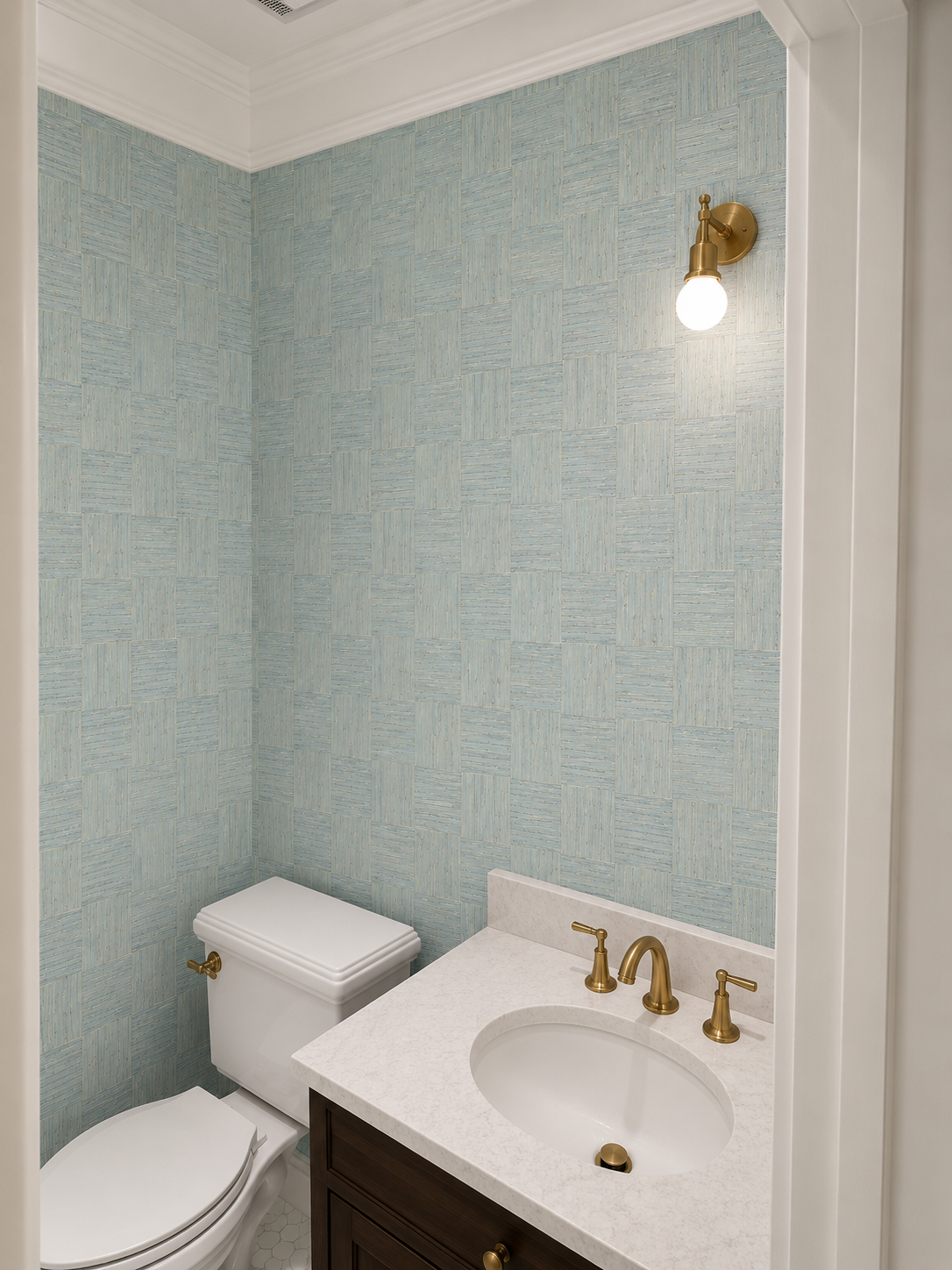Thibaut Mosaic Weave Aqua Grasscloth Resource 5 T24080