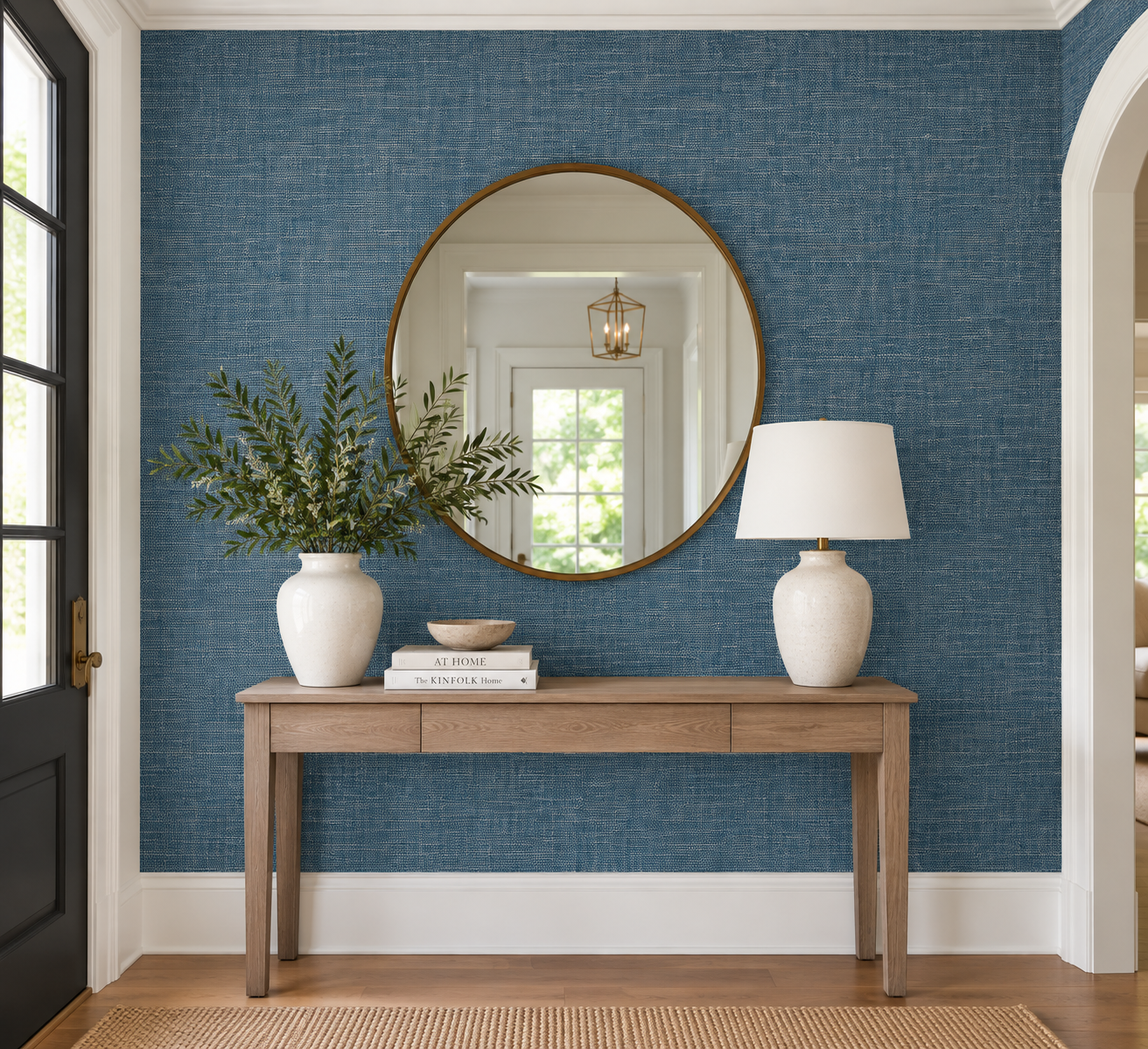 Thibaut Paper Linen Navy T24132