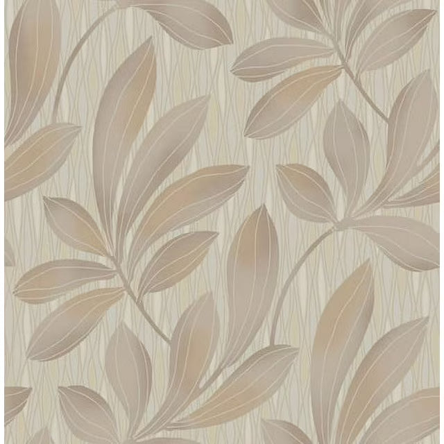 FS40207 Chestnut Leaves Wallpaper Bolt- Purple Haze/Metallic