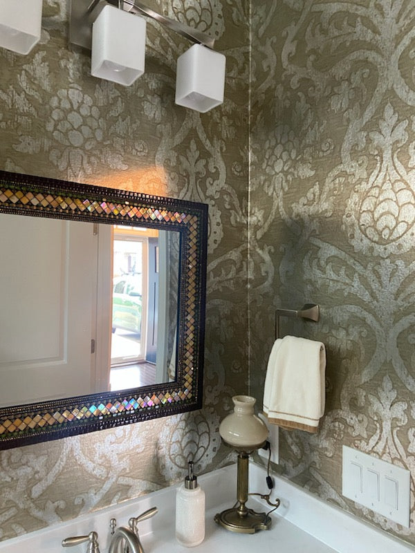 Thibaut Champagne Damask Wallpaper T89178