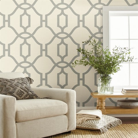 Magnolia Home Faux Woven Trellis Wallpaper ME1555