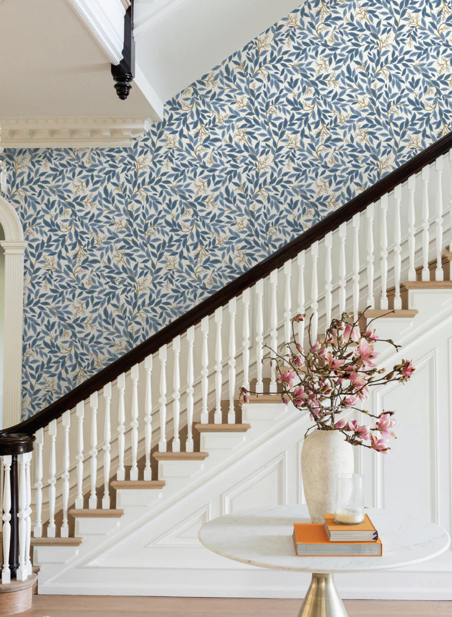 Rifle Paper Co Willowberry Wallpaper- Blue & White RF7461
