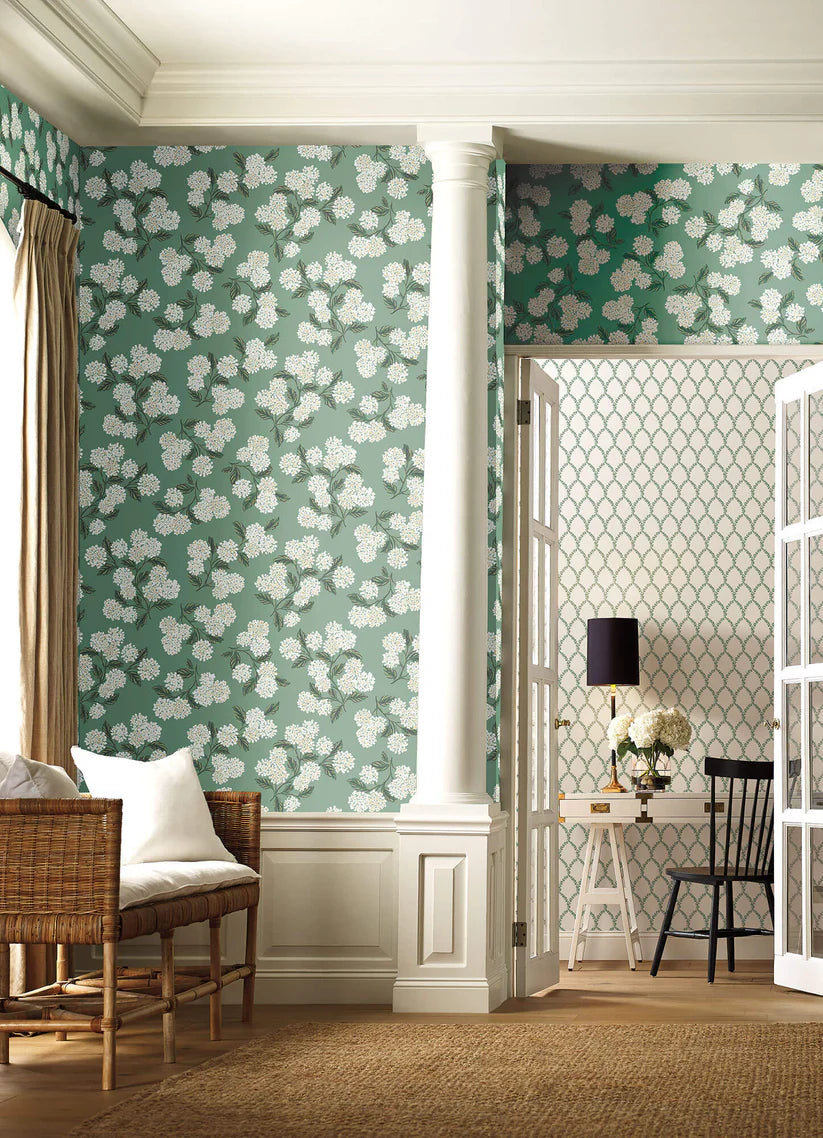 Rifle Paper Co. Hydrangea Wallpaper - Jade RI5145