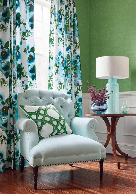 Thibaut Surfrider Emerald Green Grasscloth Wallpaper T13107
