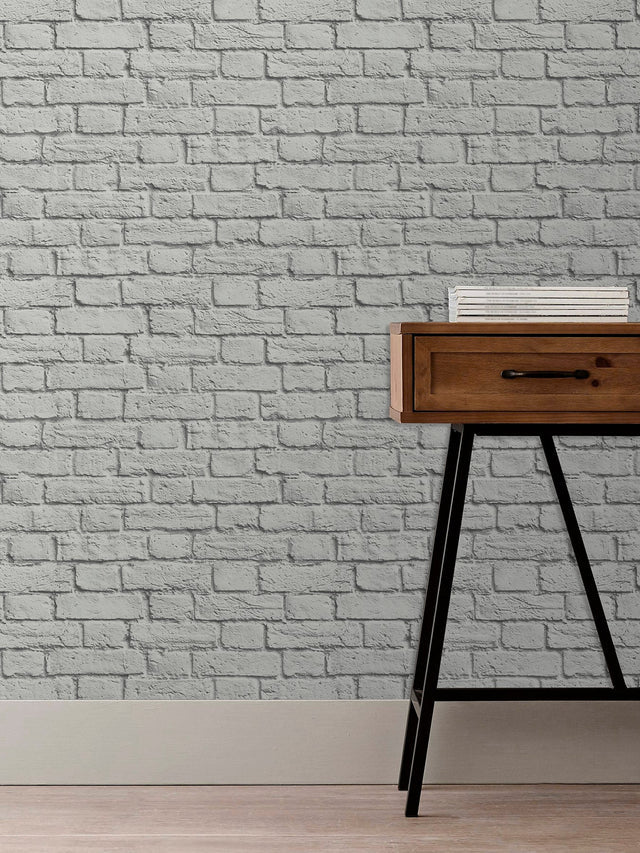Cologne Grey Painted Brick Wallpaper UW24764