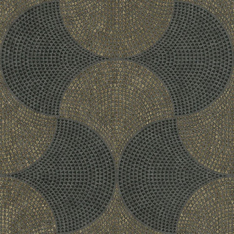 Taupe Gray Black Gold Metallic Bel Air Fan 38027-4