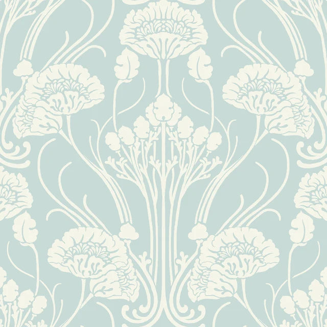 Antonina Vella Blue Nouveau Damask Wallpaper CA1569
