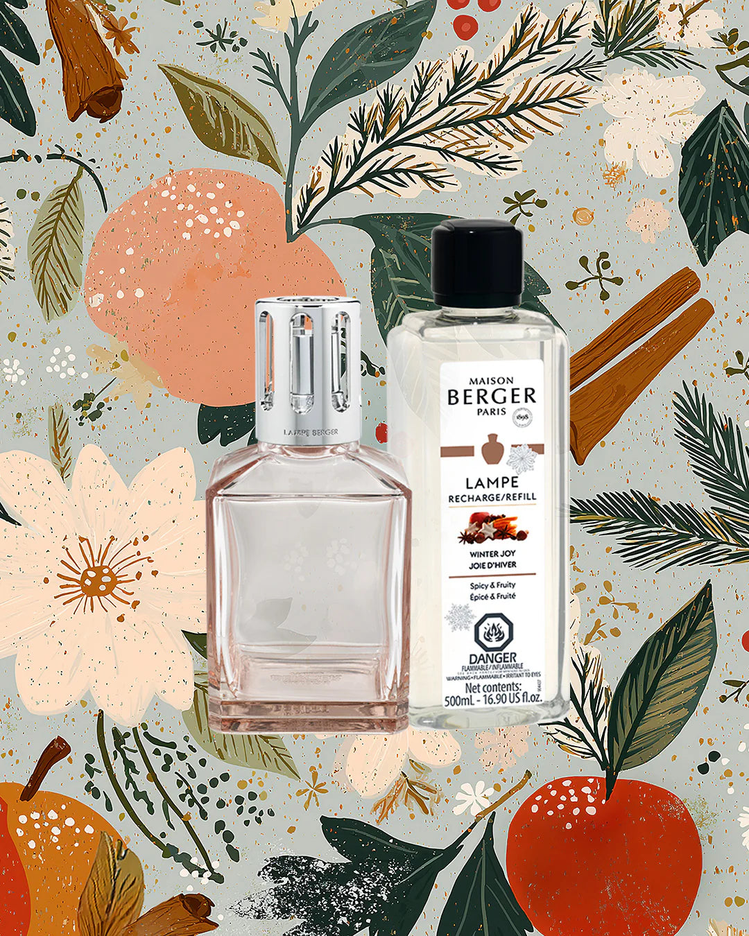 Blush & Spice - Blush Beige Carrée Fragrance Lamp Gift Set with Full-sized Winter Joy 997754