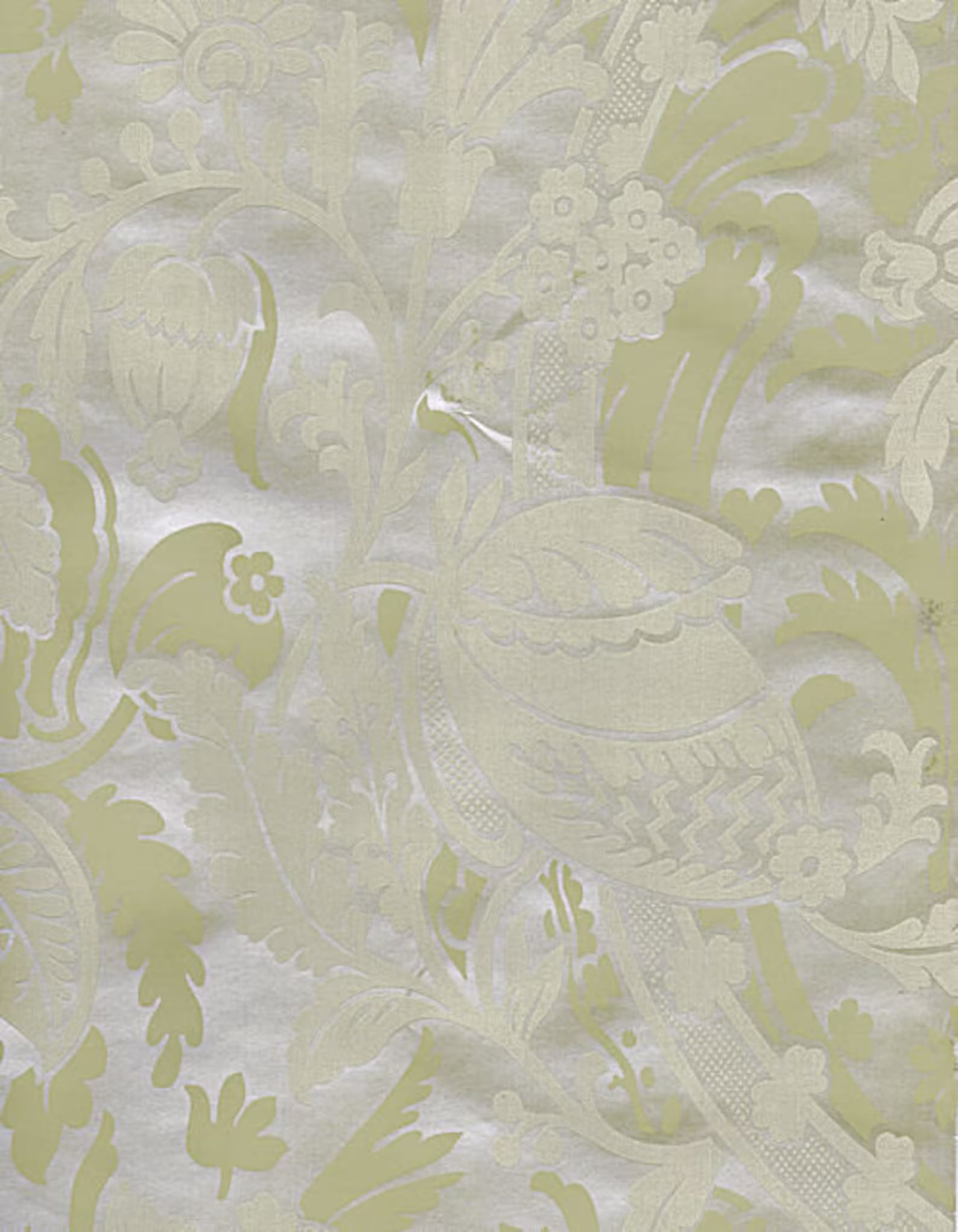 Pearlescent Tone on Tone Stylized Floral Damask Wallpaper AR7421