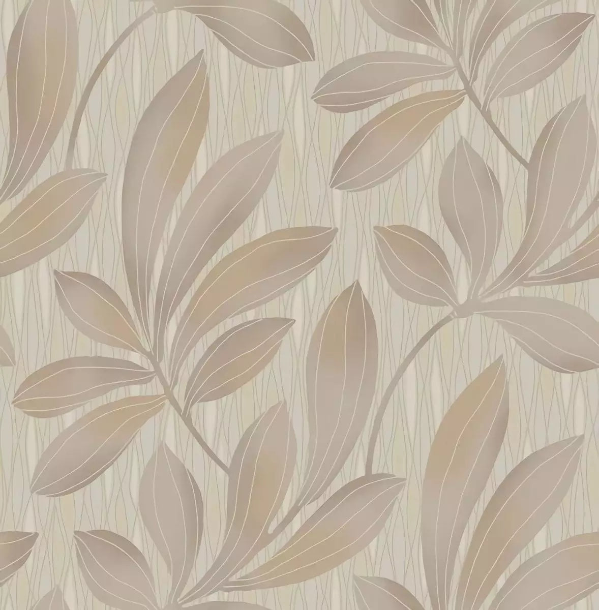 Luxe Taupe Leaf Wallpaper FS40608