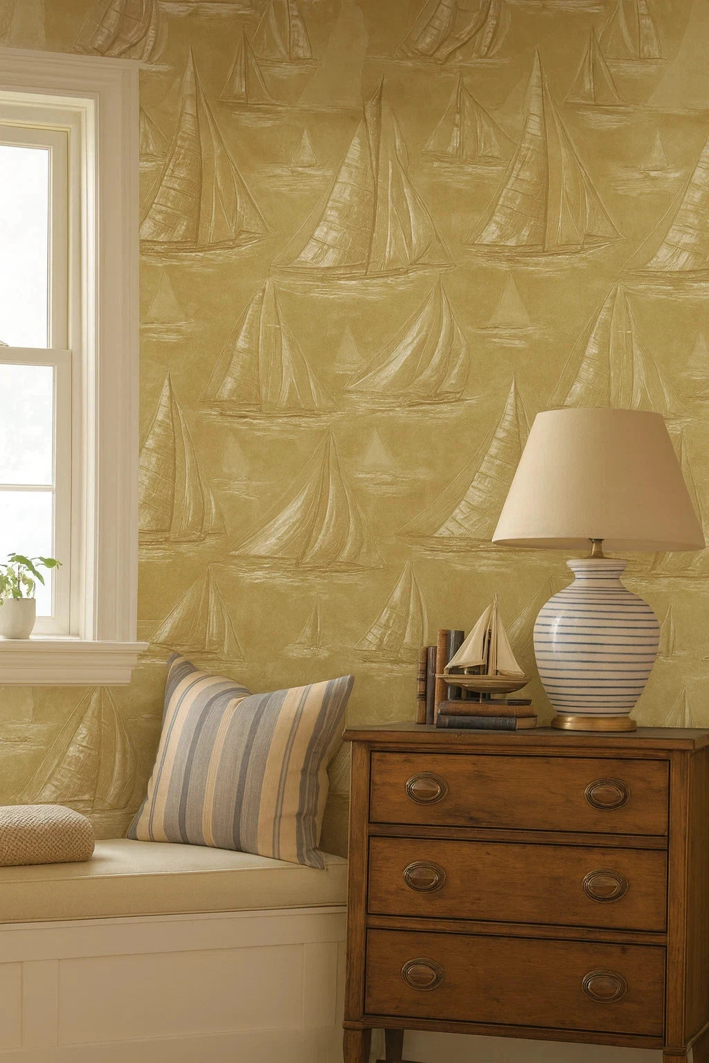 Ralph Lauren Nautical Beige Sailboat LWP68613W