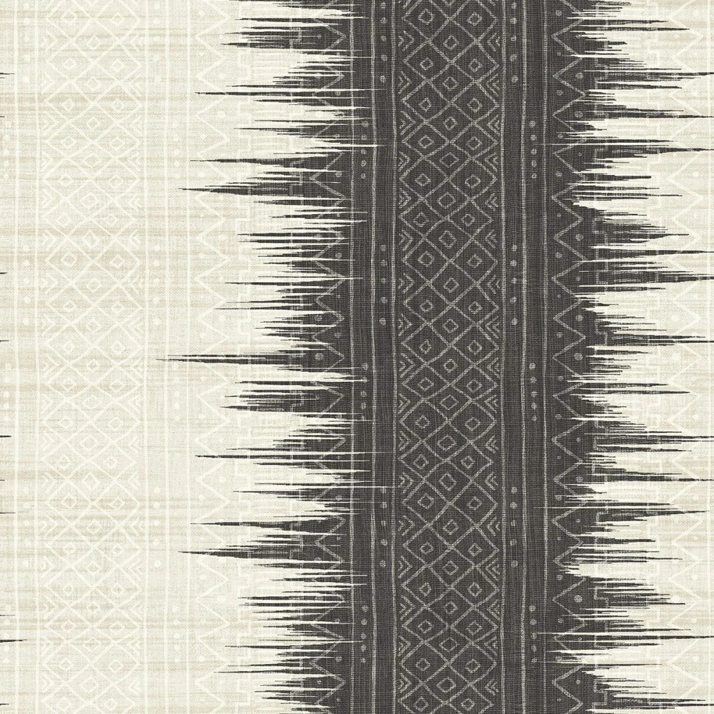 Wallquest Aztec Mudcloth Navajo Boho Black and Beige Wallpaper UE80600