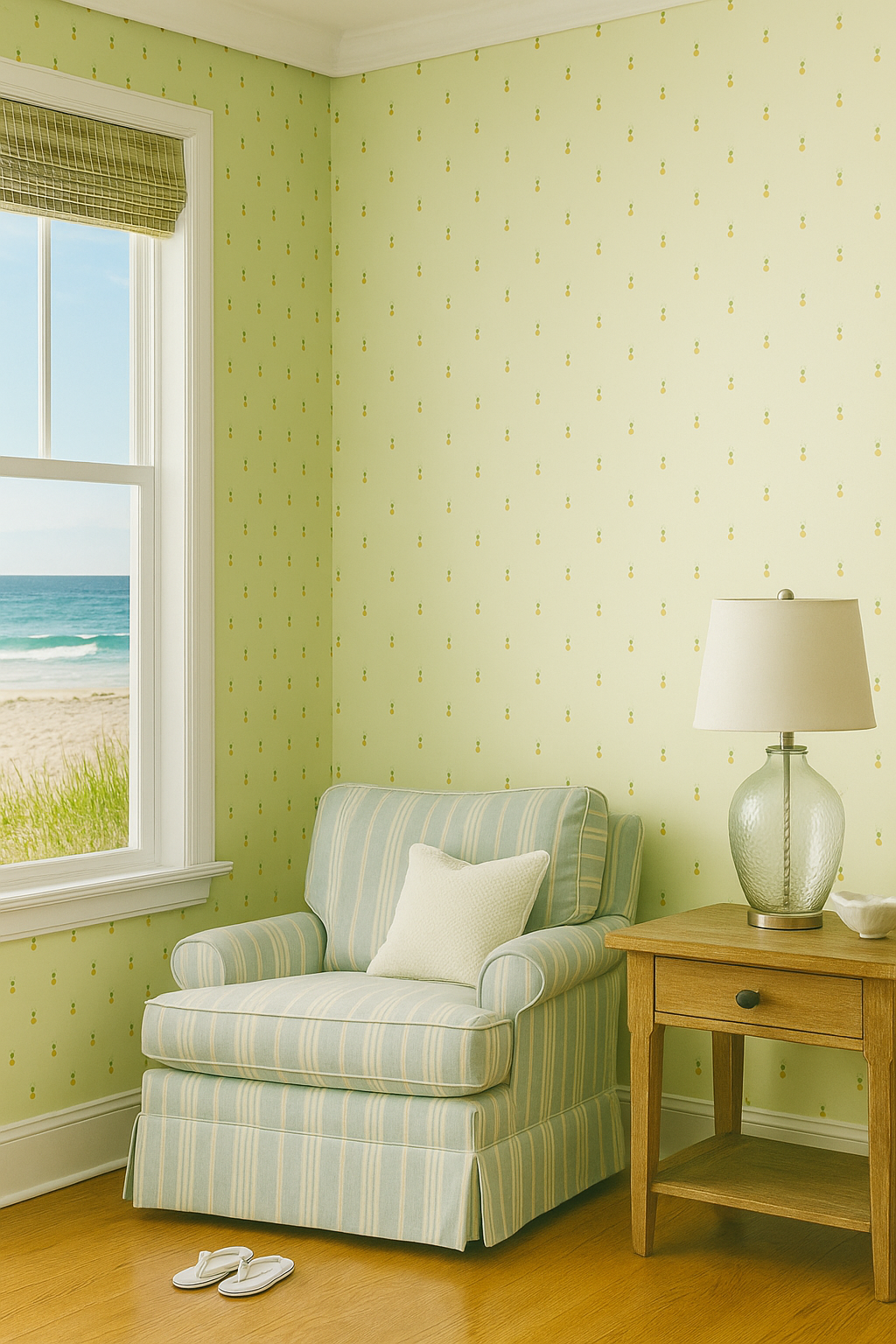 Coastal Pineapple Breeze Fruit Wallpaper SY3754