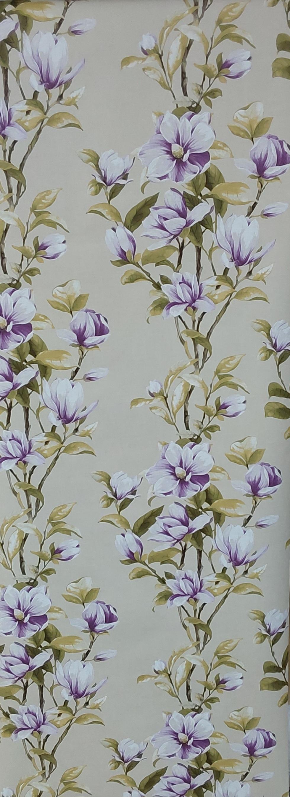 Tobago Floral Seabrook Lavender Wallpaper TR20909