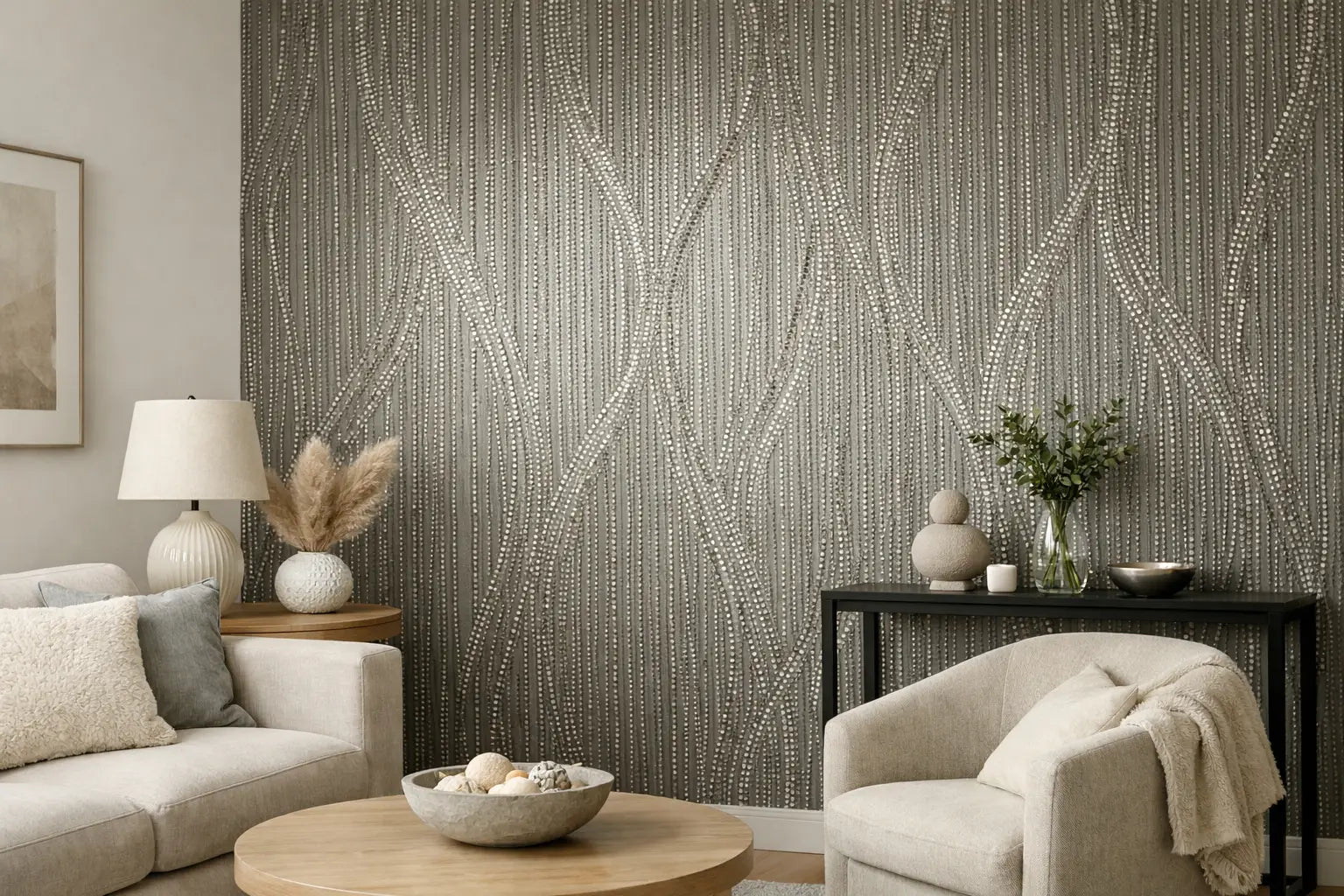 Beaded Wallpaper Accent Wall Ideas