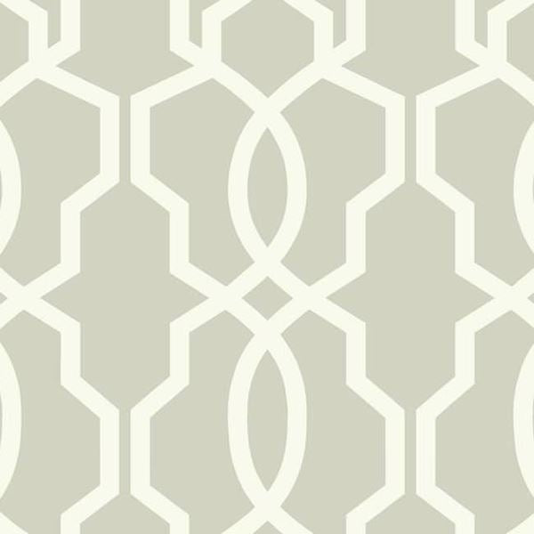 Hourglass Trellis Wallpaper - White/Gray , GE3667