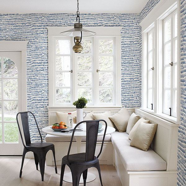 York Runes Blue Brushstrokes Wallpaper FD24357
