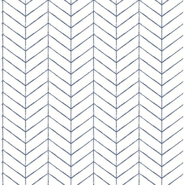 Bison Navy Herringbone Wallpaper FD25096