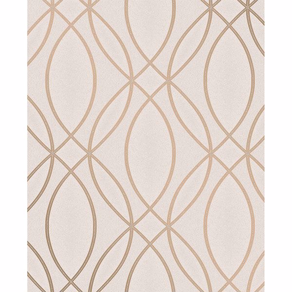 Lisandro Rose Gold Geometric Lattice Wallpaper 2834-42345