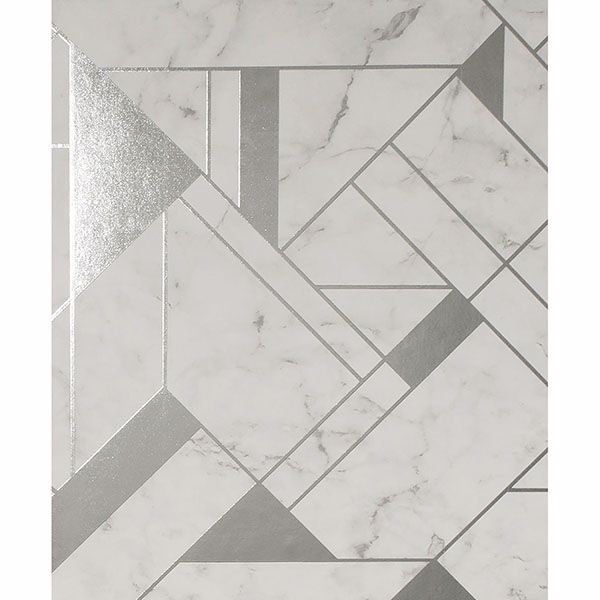 Gulliver Silver Marble Geometric Wallpaper M1467/2834-M1467