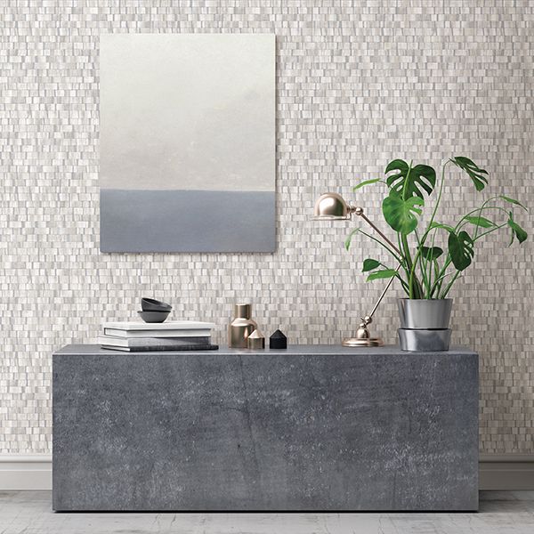 Dobby Light Grey Geometric Wallpaper 2908-24922
