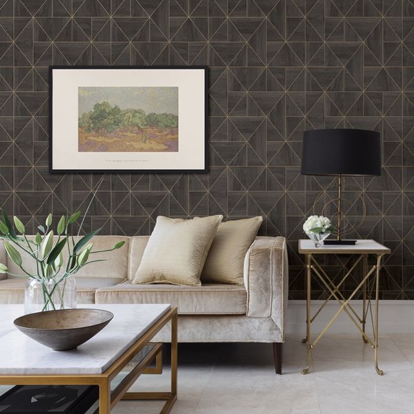 A-Street Prints Cheverny Dark Brown Geometric Wood Wallpaper FD25321/ 2908-25321
