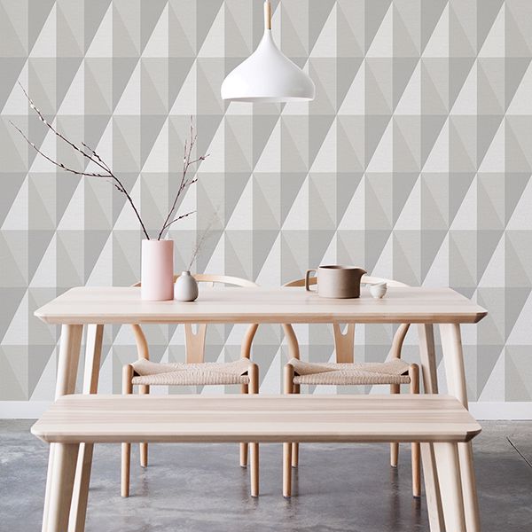 Aspect Grey Geometric Faux Grasscloth Wallpaper 2902-25540