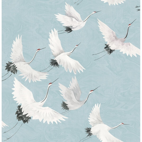 Windsong Blue Crane Wallpaper 2764-24300/FD24300
