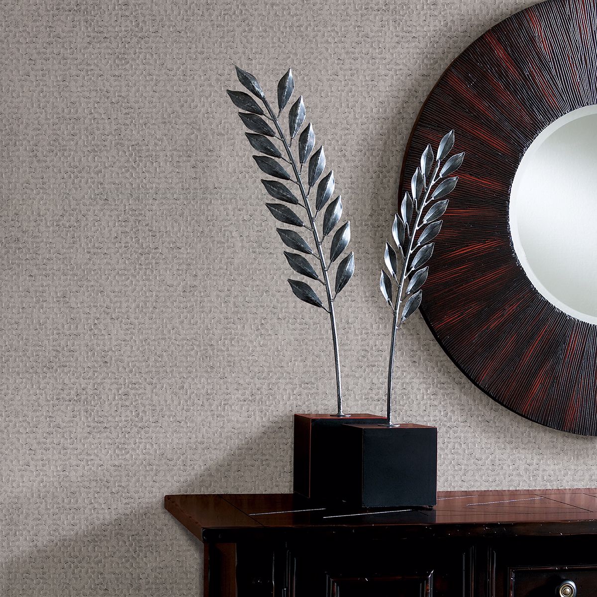 Carbon Silver Honeycomb Geometric Wallpaper FD42485 / 2927-42485