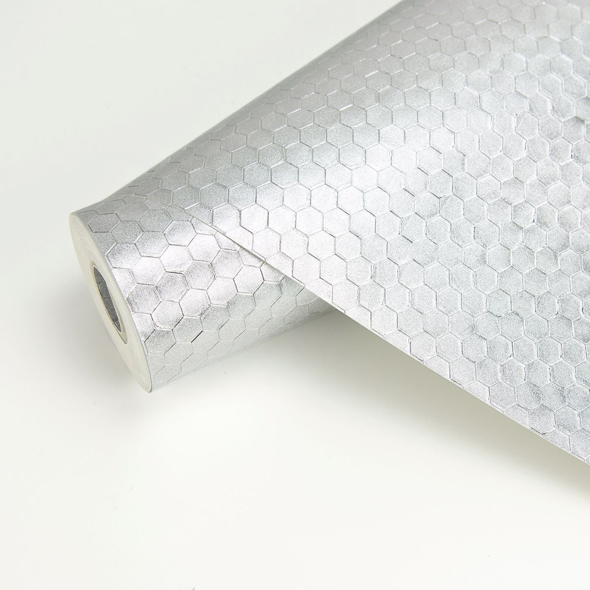 Carbon Silver Honeycomb Geometric Wallpaper FD42485 / 2927-42485