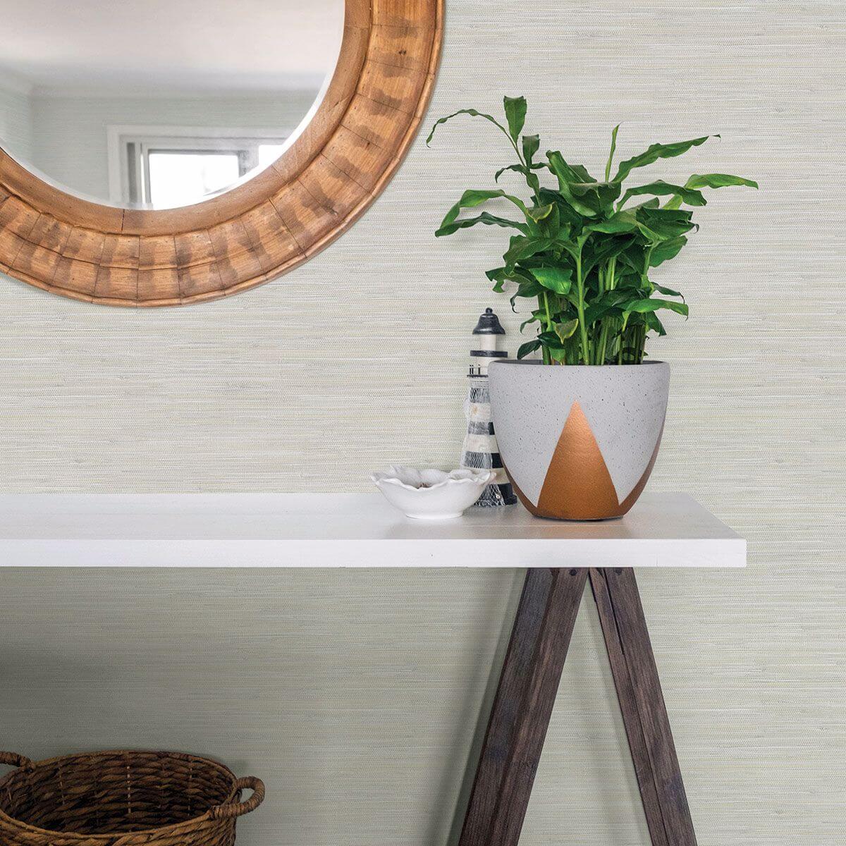 Waverly Light Grey Faux Grasscloth Wallpaper 3120-256018/SCH256018