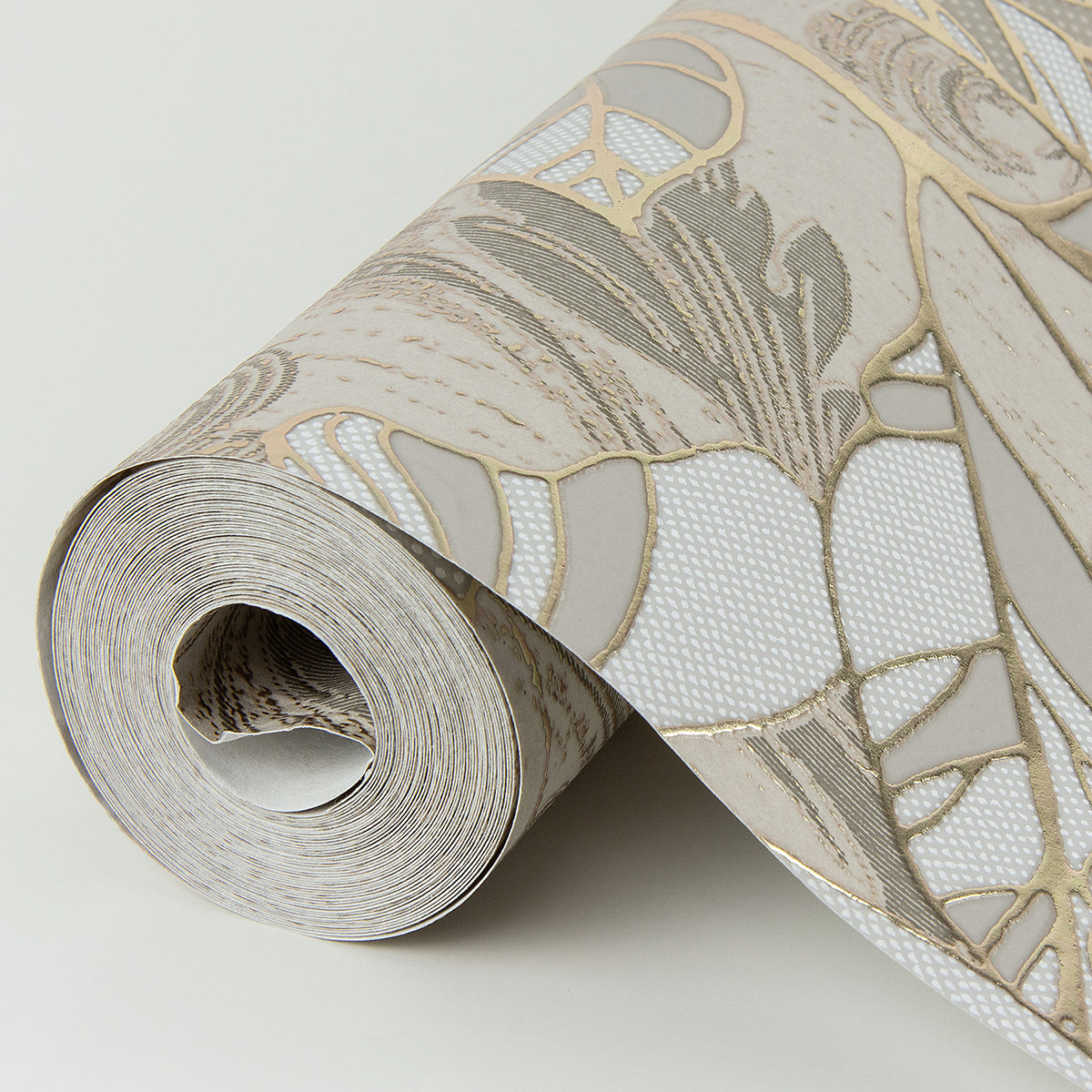 Selene Gold Mucha Floral Wallpaper AW86402 LUSTRE