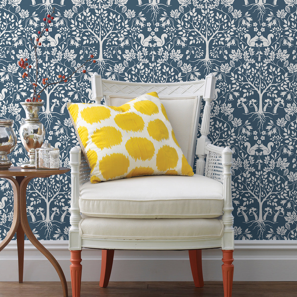 A-Street Prints Leo Navy Tree Wallpaper AST3778