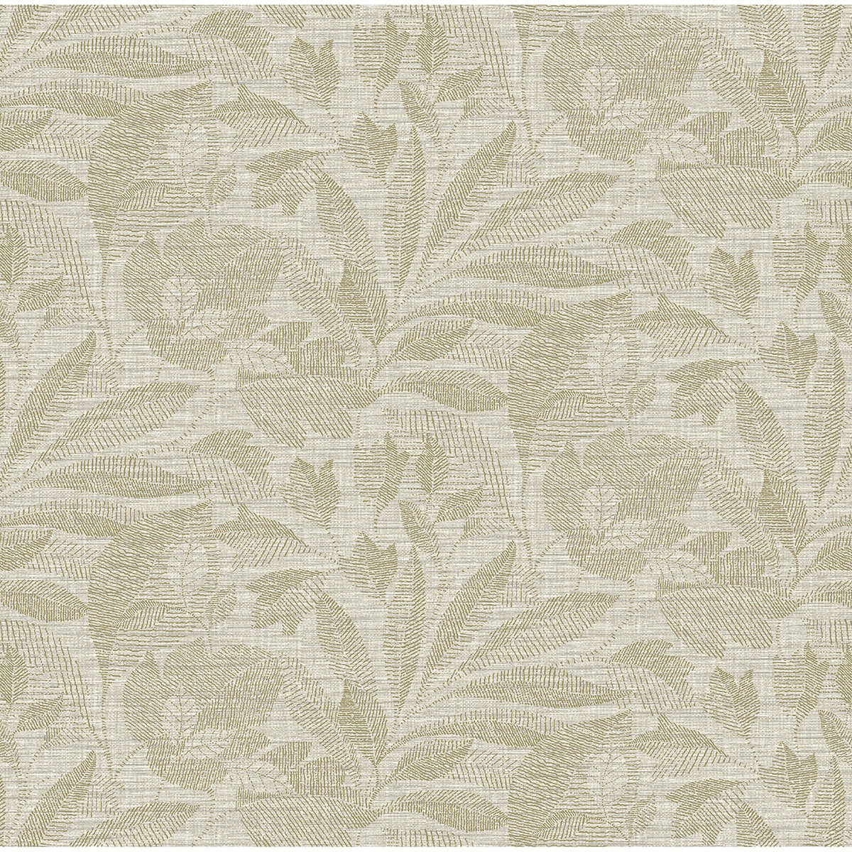 Lei Neutral Etched Leaves Wallpaper TP86150/ 2971-86150