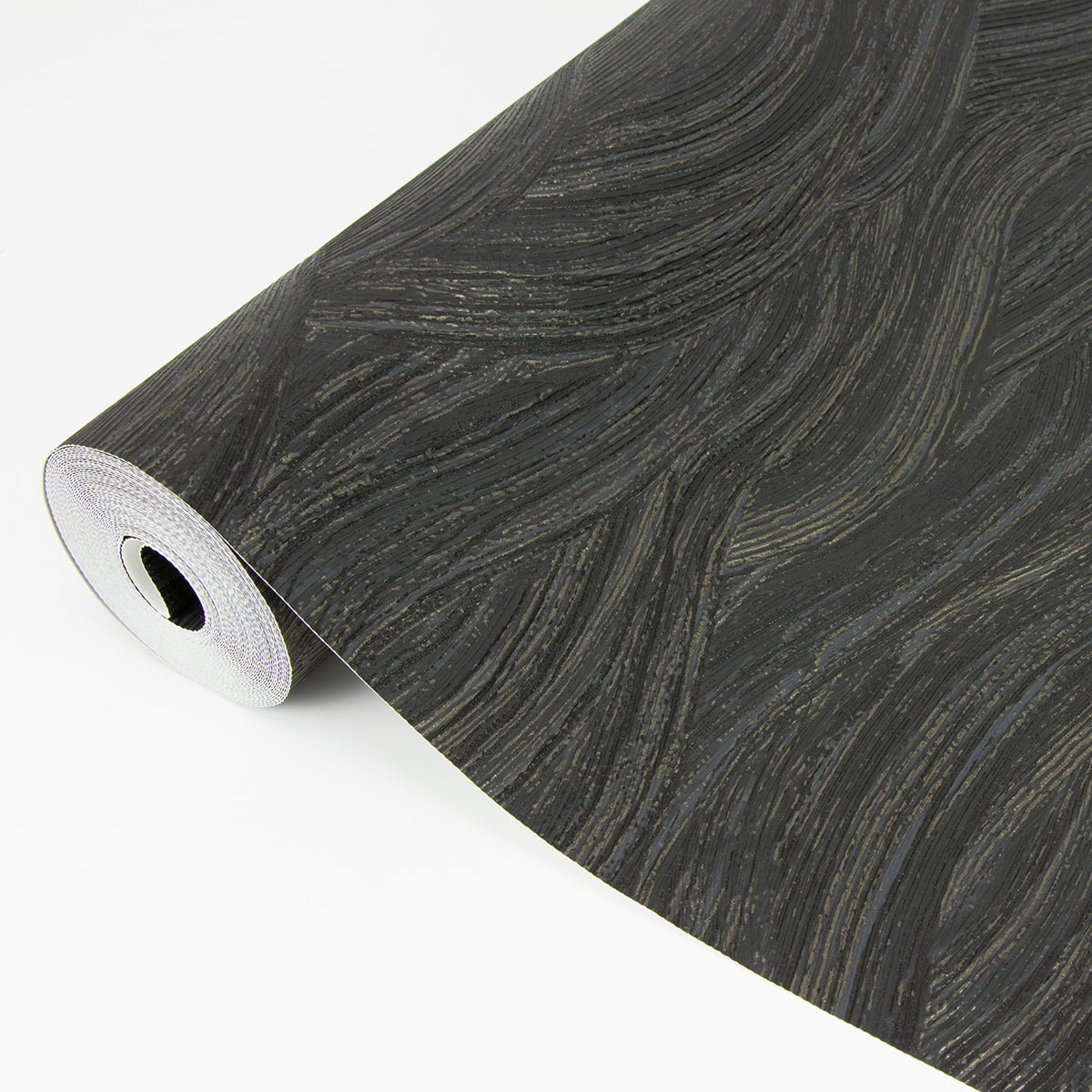 Leith Black Zen Waves Wallpaper 2971-86363/SD86363